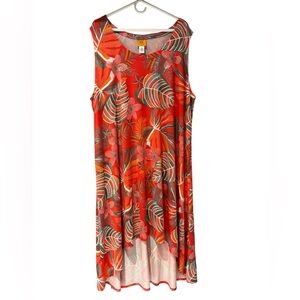 Ruby Rd. Vibrant Tropical High Low Fall Summer Spring Casual‎ Vacation Dress 3X